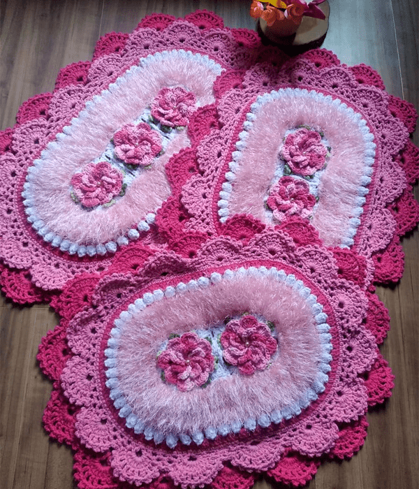 Kit de crochê rosa