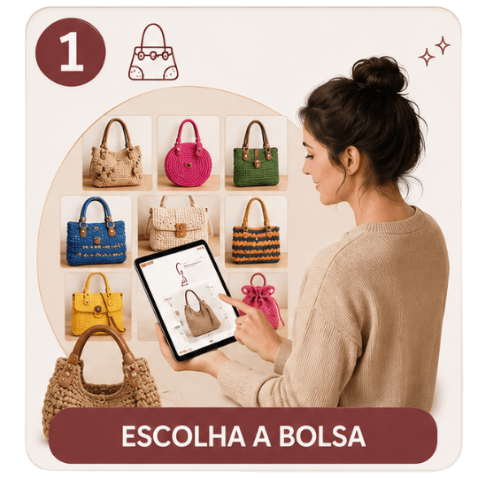 Passo 1: escolha a bolsa de crochê