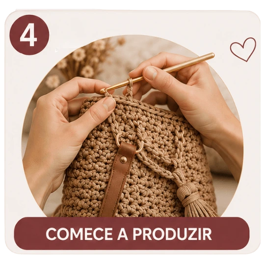 Passo 4: comece a produzir a peça de crochê